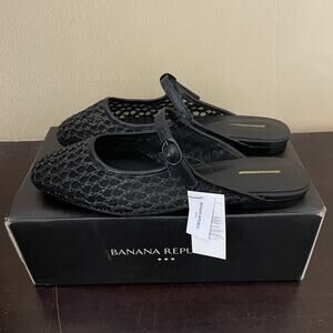 Banana Republic Black Mesh Ballet Flats Women's Shoes